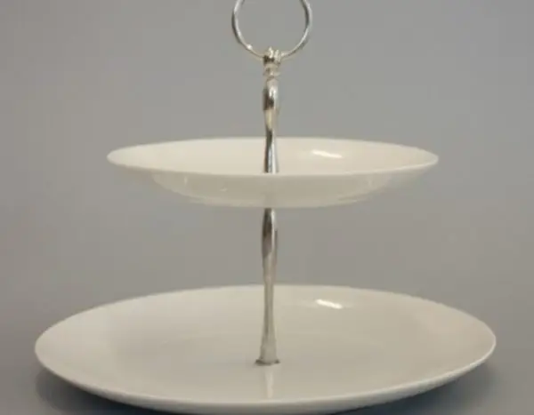 2 Tier Cake Stand (White)